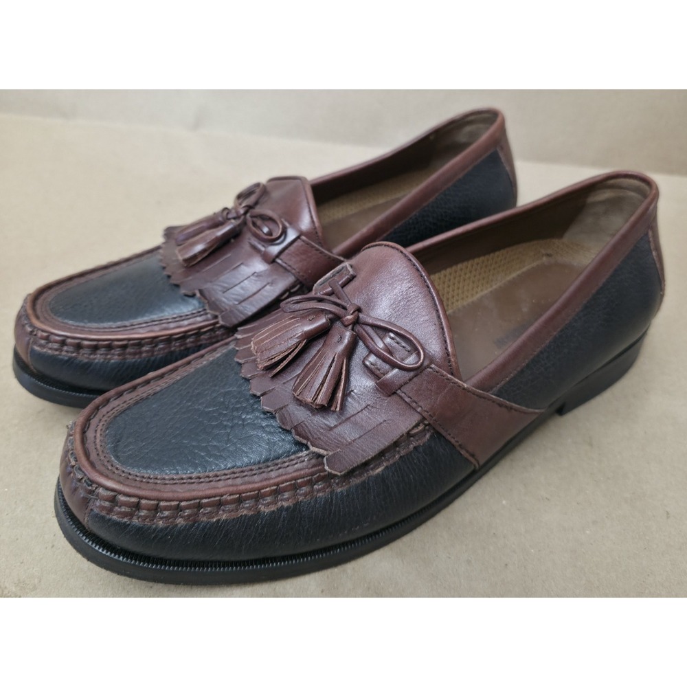 Johnston and Murphy (Sz 10.5 M)  Mens Black brown Kiltie Tassel Loafers 20-0592